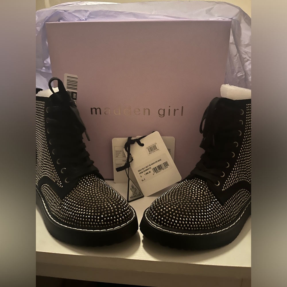 Madden Girl Spiked Stud Leather Boots